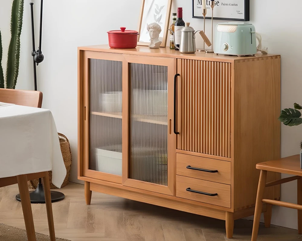 rustic wood sideboard